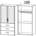 Evelyn Wardrobe - 101cm - 2 Door - Combi - H 223cm - Sonoma Oak