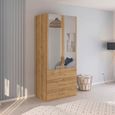 Evelyn Wardrobe - 101cm - 2 Door - Combi - H 223cm - Wild Oak