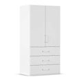 Evelyn Wardrobe - 101cm - 2 Door - H 197cm - with Drawer - Alpine White