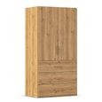 Evelyn Wardrobe - 101cm - 2 Door - H 197cm - with Drawer - Wild Oak
