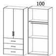 Evelyn Wardrobe - 101cm - 2 Door - H 223cm - with Drawer - Sonoma Oak