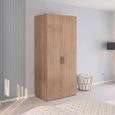 Evelyn Wardrobe - 101cm - 2 Door - H 223cm - with Drawer - Sonoma Oak