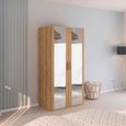 Evelyn Mirror Wardrobe - 101cm - 2 Door - H 197cm - Wild Oak