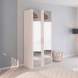 Evelyn Mirror Wardrobe - 101cm - 2 Door - H 223cm - Alpine White