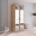 Evelyn Mirror Wardrobe - 101cm - 2 Door - H 223cm - Sonoma Oak