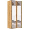 Evelyn Mirror Wardrobe - 101cm - 2 Door - H 223cm - Wild Oak
