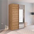 Rauch Evelyn 137cm 2 Door Sliding Wardrobe with Mirror - Wild Oak