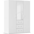 Evelyn Wardrobe - 151cm - 3 Door - Combi - H 197cm - Alpine White