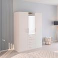 Evelyn Wardrobe - 151cm - 3 Door - Combi - H 197cm - Alpine White