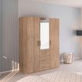 Evelyn Wardrobe - 151cm - 3 Door - Combi - H 197cm - Sonoma Oak