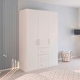 Evelyn Wardrobe - 151cm - 3 Door - H 223cm - with Drawer - Alpine White