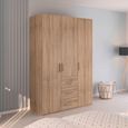 Evelyn Wardrobe - 151cm - 3 Door - H 223cm - with Drawer - Sonoma Oak