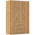 Evelyn Wardrobe - 151cm - 3 Door - H 223cm - with Drawer - Wild Oak