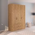 Evelyn Wardrobe - 151cm - 3 Door - H 223cm - with Drawer - Wild Oak
