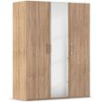Rauch Evelyn 151cm 3 Door Wardrobe with Mirror - H 197cm - Sonoma Oak