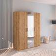 Rauch Evelyn 151cm 3 Door Wardrobe with Mirror - H 197cm - Wild Oak