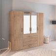 Evelyn Wardrobe - 201cm - 4 Door - Combi - H 197cm - Sonoma Oak
