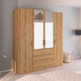 Evelyn Wardrobe - 201cm - 4 Door - Combi - H 223cm - Wild Oak