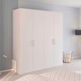 Evelyn Wardrobe - 201cm - 4 Door - H 223cm - Alpine White