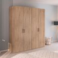 Evelyn Wardrobe - 201cm - 4 Door - H 223cm - Sonoma Oak