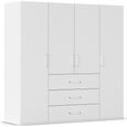 Evelyn Wardrobe - 201cm - 4 Door - H 197cm - with Drawer - Alpine White