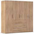 Evelyn Wardrobe - 201cm - 4 Door - H 197cm - with Drawer - Sonoma Oak