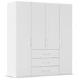 Evelyn Wardrobe - 201cm - 4 Door - H 223cm - with Drawer - Alpine White