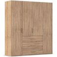 Evelyn Wardrobe - 201cm - 4 Door - H 223cm - with Drawer - Sonoma Oak