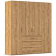 Evelyn Wardrobe - 201cm - 4 Door - H 223cm - with Drawer - Wild Oak