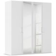 Rauch Evelyn 201cm 4 Door Wardrobe with Mirror - H 223cm - Alpine White