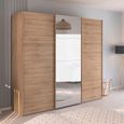 Rauch Evelyn 242cm 3 Door Sliding Wardrobe with Mirror - Sonoma Oak