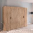 Rauch Evelyn 251cm 5 Door Wardrobe - H 197cm - Sonoma Oak