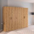 Rauch Evelyn 251cm 5 Door Wardrobe - H 197cm - Wild Oak
