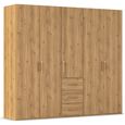 Evelyn Wardrobe - 251cm - 5 Door - H 223cm - with Drawer - Wild Oak