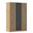 Rauch Genua 136cm 3 Door Wardrobe Type A - Artisan Oak and Metallic Dark Grey