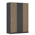 Rauch Genua 136cm 3 Door Wardrobe Type A - Metallic Dark Grey and Artisan Oak