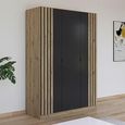 Rauch Genua 136cm 3 Door Wardrobe Type B - Artisan Oak and Metallic Dark Grey