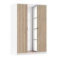 Rauch Genua 136cm 3 Door Wardrobe with Mirror - Alpine White and Artisan Oak