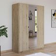 Rauch Genua 136cm 3 Door Wardrobe with Mirror - Artisan Oak and Alpine White