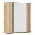 Rauch Genua 181cm 4 Door Wardrobe Type A - Artisan Oak and Alpine White