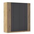 Rauch Genua 181cm 4 Door Wardrobe Type B - Artisan Oak and Metallic Dark Grey
