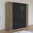 Rauch Genua 181cm 4 Door Wardrobe Type B - Artisan Oak and Metallic Dark Grey