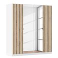 Rauch Genua 181cm 4 Door Wardrobe with Mirror - Alpine White and Artisan Oak
