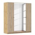 Rauch Genua 181cm 4 Door Wardrobe with Mirror - Artisan Oak and Alpine White