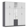 Rauch Hildesheim Extra 231cm 10 Door Combi Wardrobe - Metallic Dark Grey and Alpine White
