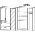 Rauch Homburg 136cm 3 Door Combi Wardrobe - Alpine White and High Gloss White