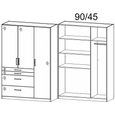 Rauch Homburg 136cm 3 Door Wardrobe with Drawer - Alpine White and High Gloss Grey