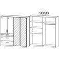 Rauch Homburg 181cm 4 Door Combi Wardrobe - Metallic Dark Grey and High Gloss White