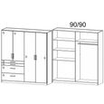Rauch Homburg 181cm 4 Door Wardrobe with Drawer - Alpine White and High Gloss Grey