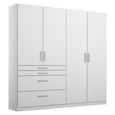 Rauch Homburg 181cm 4 Door Wardrobe with Drawer - Alpine White and High Gloss White